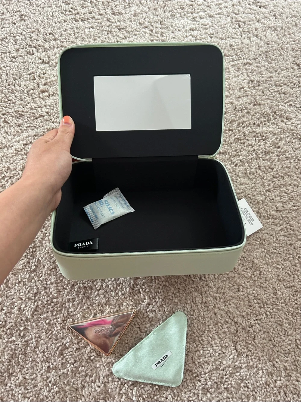 Prada beauty case & compact mirror